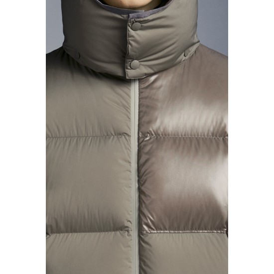 2022 Moncler Pallardy Casual Kort Dunjacka Herr Puffer Dunrock Hooded Zip Up Vinterjacka Beige