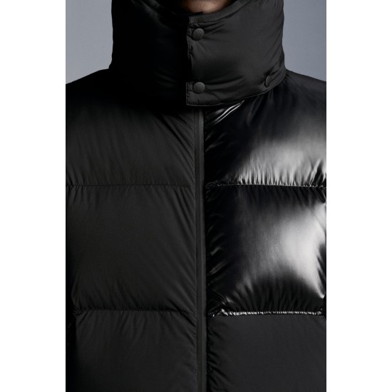 2022 Moncler Pallardy Casual Kort Dunjacka Herr Puffer Dunrock Hooded Zip Up Vinterjacka Svart