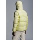 2022 Moncler Paviot Kort Dunjacka Hooded Herr Dunrock Vinterjacka Cream Gul