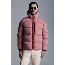 2022 Moncler Paviot Kort Dunjacka Hooded Herr Dunrock Vinterjacka Shocking Pink