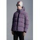 2022 Moncler Paviot Kort Dunjacka Hooded Herr Dunrock Vinterjacka Shocking Lila