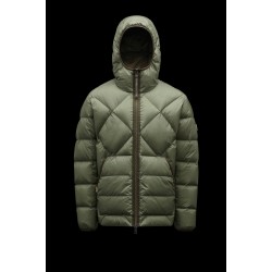 2022 Moncler Reynaud Kort Dunjacka Herr Hooded Puffer Dunrock Vinterjacka Sage Grön