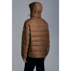 2022 Moncler Vabb Kort Dunjacka Herr Zip Up Hooded Dunrock Steel Pink Rustic