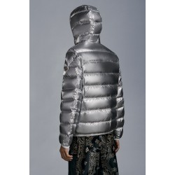 MONCLER Freville Dunjacka Herr Hooded Puffer Dunrock Vinterjacka Reversible Off Vit Silver