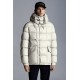 MONCLER Grimblat Kort Dunjacka Herr Hooded Puffer Dunrock Vinterjacka Ivory Vit