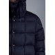 MONCLER Grimblat Kort Dunjacka Herr Hooded Puffer Dunrock Vinterjacka Natt Blå