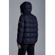 MONCLER Grimblat Kort Dunjacka Herr Hooded Puffer Dunrock Vinterjacka Natt Blå