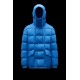 MONCLER Grimblat Kort Dunjacka Herr Hooded Puffer Dunrock Vinterjacka Sky Blå