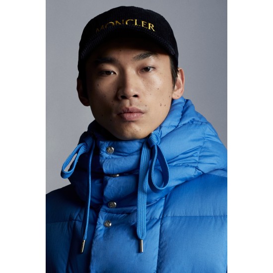 MONCLER Grimblat Kort Dunjacka Herr Hooded Puffer Dunrock Vinterjacka Sky Blå