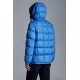 MONCLER Grimblat Kort Dunjacka Herr Hooded Puffer Dunrock Vinterjacka Sky Blå