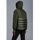 MONCLER Laurain Kort Dunjacka Herr Hooded Puffer Dunrock Vinterjacka Army Grön