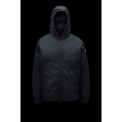 MONCLER Laurain Kort Dunjacka Herr Hooded Puffer Dunrock Vinterjacka Natt Blå