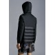 MONCLER Laurain Kort Dunjacka Herr Hooded Puffer Dunrock Vinterjacka Natt Blå