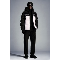 MONCLER Malavoy Kort Dunjacka Herr Hooded Puffer Dunrock Vinterjacka Svart Vit