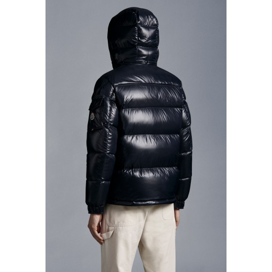 MONCLER Maury Dunjacka Herr Hooded Puffer Dunrock Vinterjacka Natt Blå