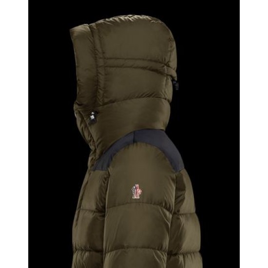 Moncler GRENOBLE Herr Puffers Hooded Dunjackor Kort Casual Style Army Grön