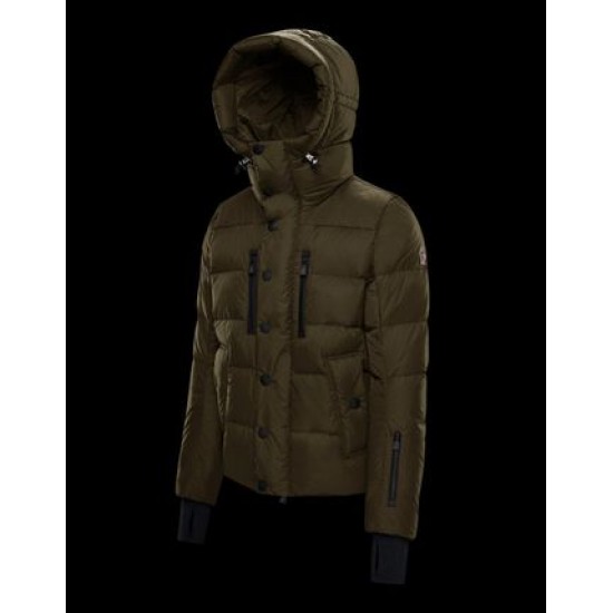 Moncler GRENOBLE Herr Puffers Hooded Dunjackor Kort Casual Style Army Grön