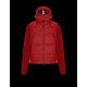 Moncler GRENOBLE Nylon Plain Logo Herr Padded Hooded Dunjackor Röd