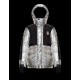 Moncler GRENOBLE Kort Nylon Logo Herr Hooded Dunjackor Silver Svart