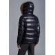 Moncler Maya Fur Kort Quiltad  Dunjacka Herr Hooded Puffer Dunrock Vinterjacka Natt Blå