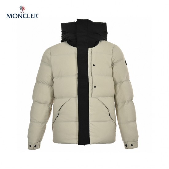 22FW Moncler Madeira Hooded Short Svart Navy Långa ärmar Dunjacka