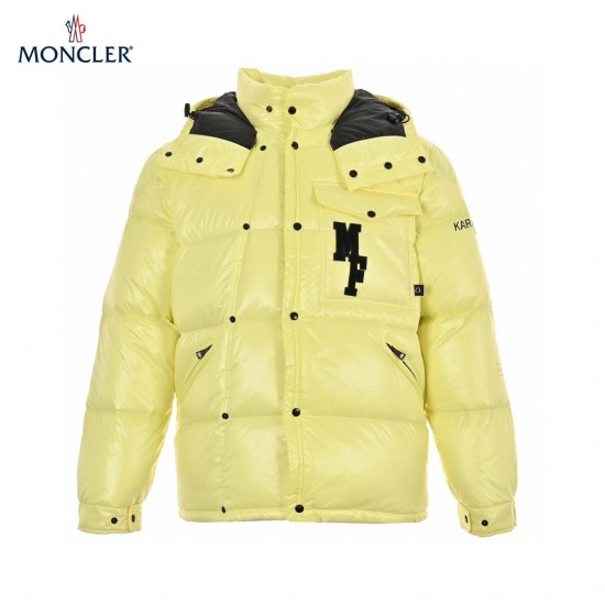 23FW Moncler x FRGMT Svart Gul Långa ärmar Dunjacka