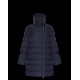 Moncler Dunjacka Lobelia Bell-Sleeve Puffer Dunrock Dam Lång Dunrock Vinterjacka Blå