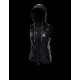 Moncler Down Vest Dam WaistDunrock Shiny Sucrex Gilet Svart