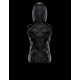 Moncler Down Vest Dam WaistDunrock Shiny Sucrex Gilet Svart