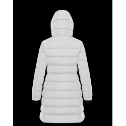 Moncler Hooded Dunjacka Dam Lång Dunrock Vinterjacka Vit 