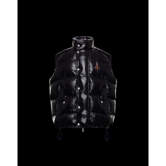 Moncler Palm Angels Puffer Vest Dam Sleeveless Svart Röd