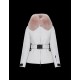 Moncler Dunjacka Dam Dunrock Vinterjacka With Pink Fur Collar Hat Grennoble Vit