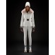 Moncler Dunjacka Dam Dunrock Vinterjacka With Pink Fur Collar Hat Grennoble Vit