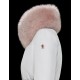 Moncler Dunjacka Dam Dunrock Vinterjacka With Pink Fur Collar Hat Grennoble Vit