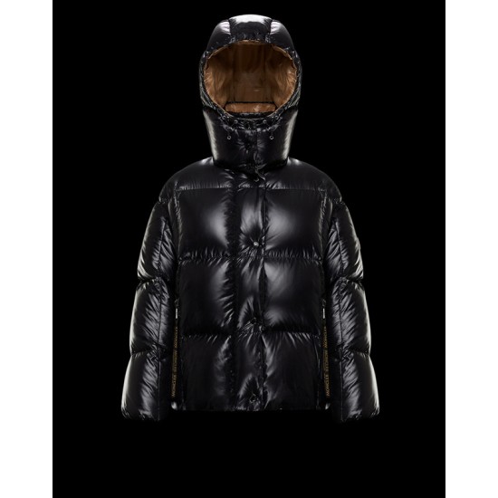 Moncler Hooded Jacka Dam Dunrock Kort Vinterjacka Svart