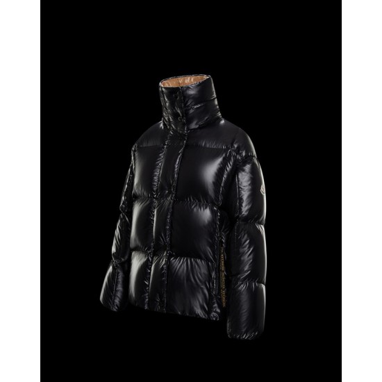 Moncler Hooded Jacka Dam Dunrock Kort Vinterjacka Svart