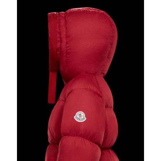 Moncler Hooded Jacka Dam Kort Dunrock Vinterjacka Röd