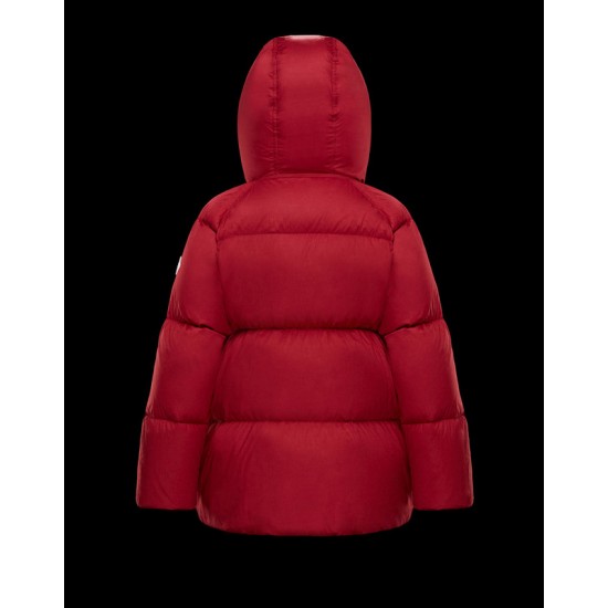 Moncler Hooded Jacka Dam Kort Dunrock Vinterjacka Röd